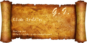 Glab Irén névjegykártya